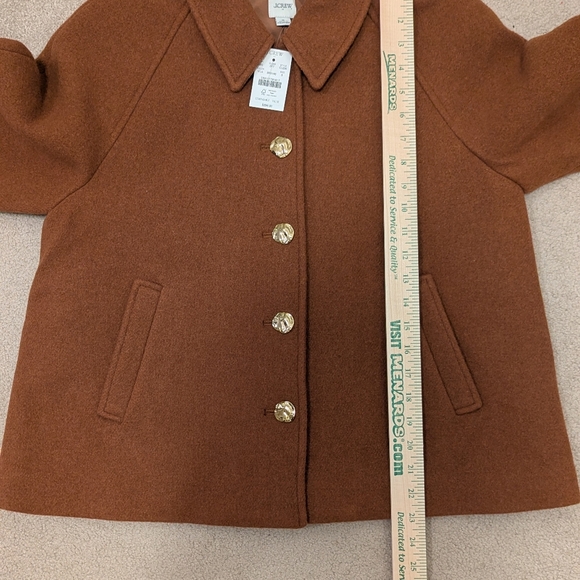 NWT J.Crew Women's Cropped Wool Blend Swing Coat Sz S - Picture 14 of 16
